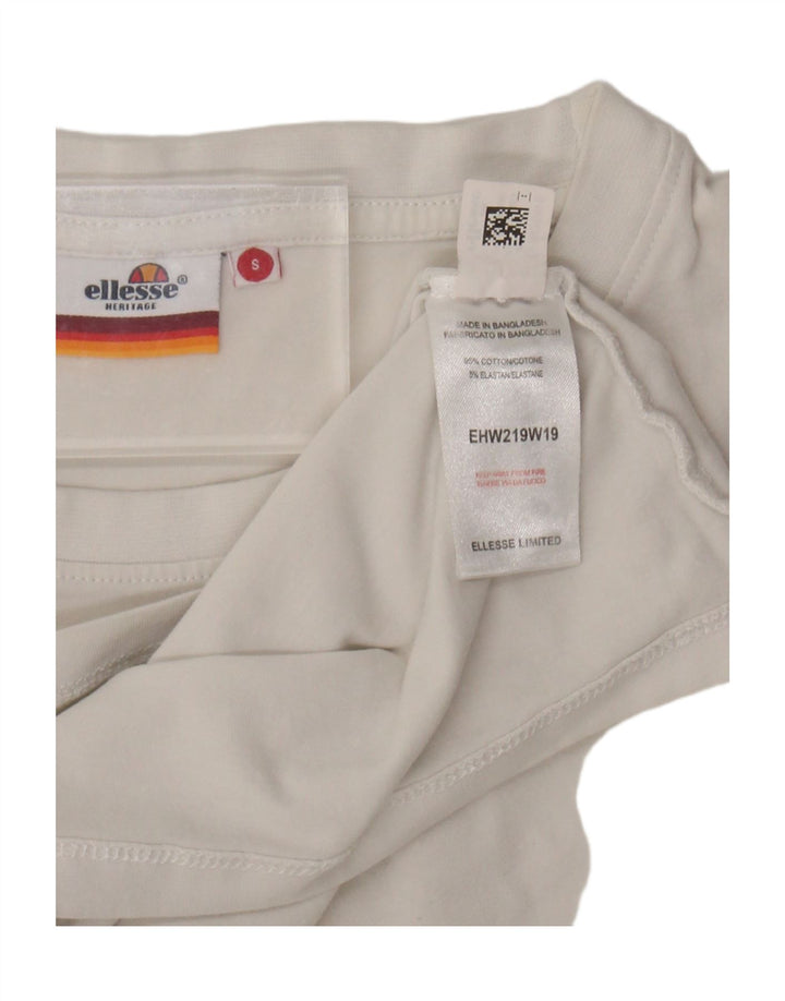 Damska koszulka z grafiką Ellesse Top UK 10 Small White Cotton