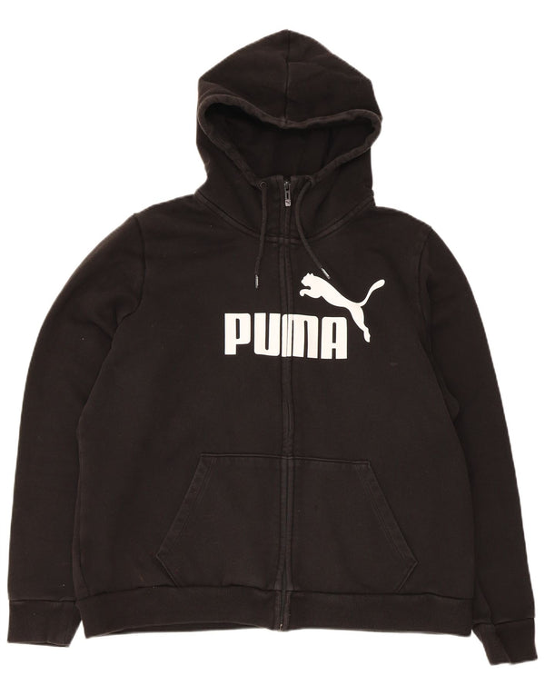 Damski sweter Puma z grafiką i zamkiem błyskawicznym, UK 20 2XL, czarny, bawełniany