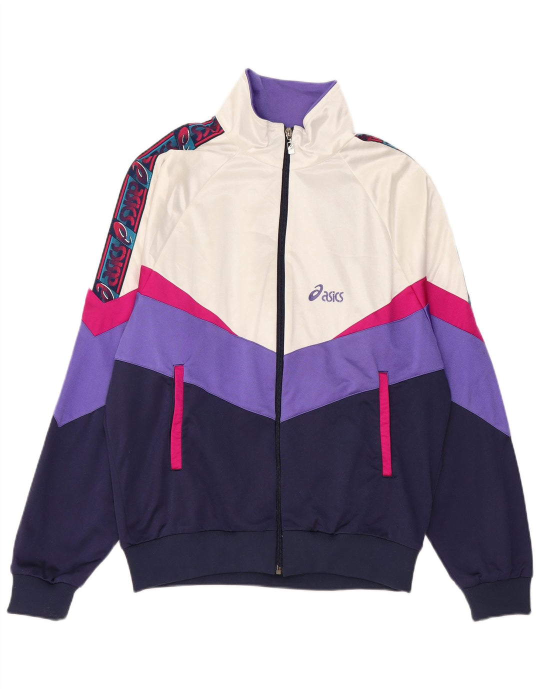 Męska kurtka dresowa Asics Graphic IT 52, duży granatowy blok kolorów