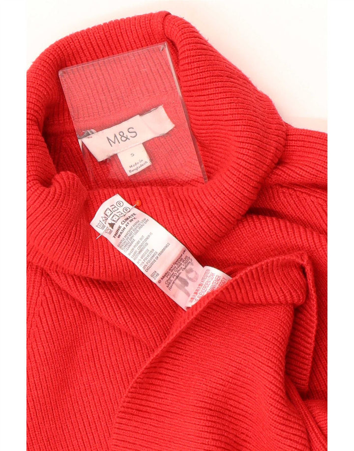 Marks & Spencer Damski sweter z golfem UK 10 Small Red Wiskoza