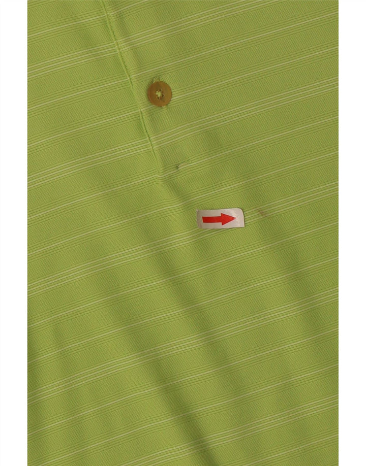 Męska koszulka polo NIKE Fit Dry UK 42/44, duża, zielona, poliestrowa w paski