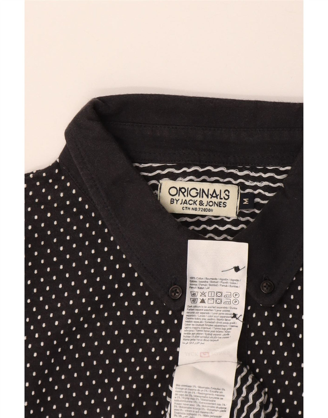 Męska koszulka polo Jack & Jones, średnia, granatowa, bawełniana w cętki