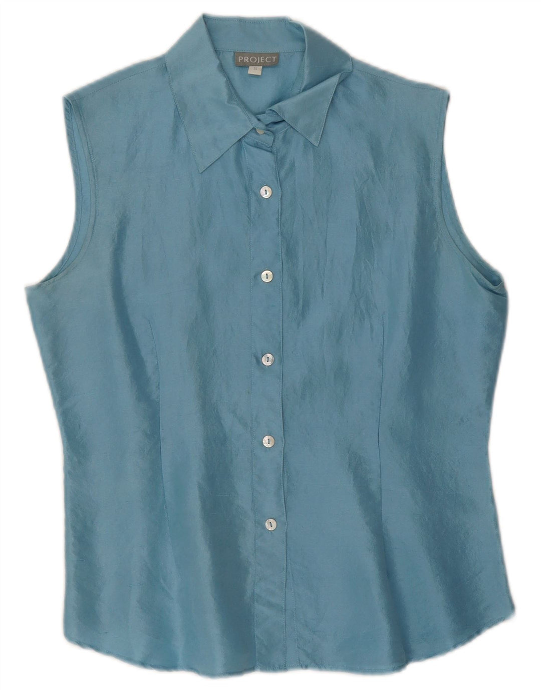 Damska bluzka bez rękawów Project UK 10 Small Blue Silk