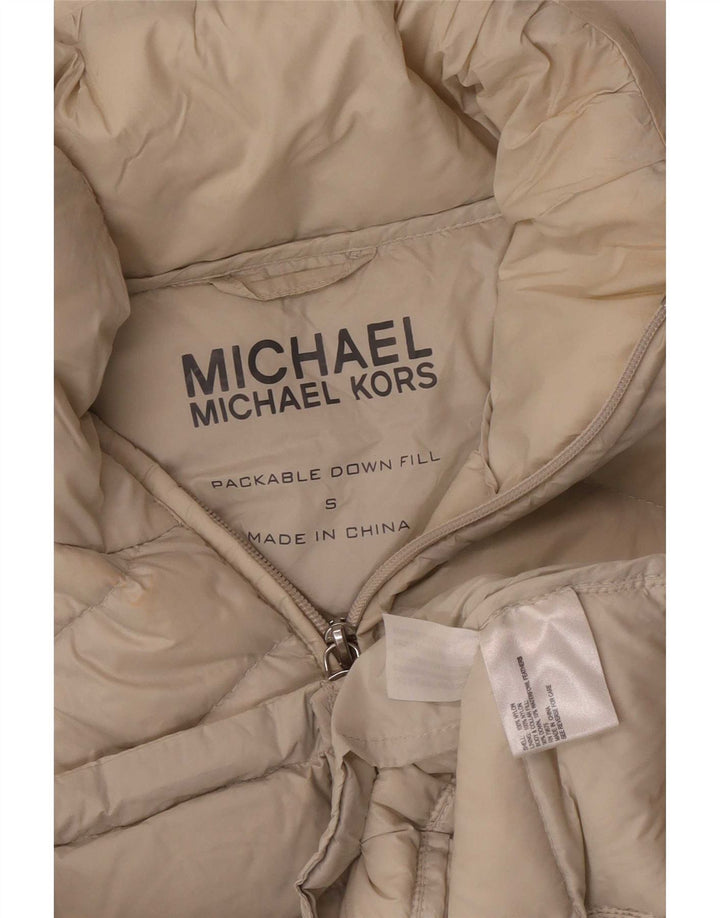 Damska ocieplana kurtka Michael Kors UK 10 Small Beżowy nylon