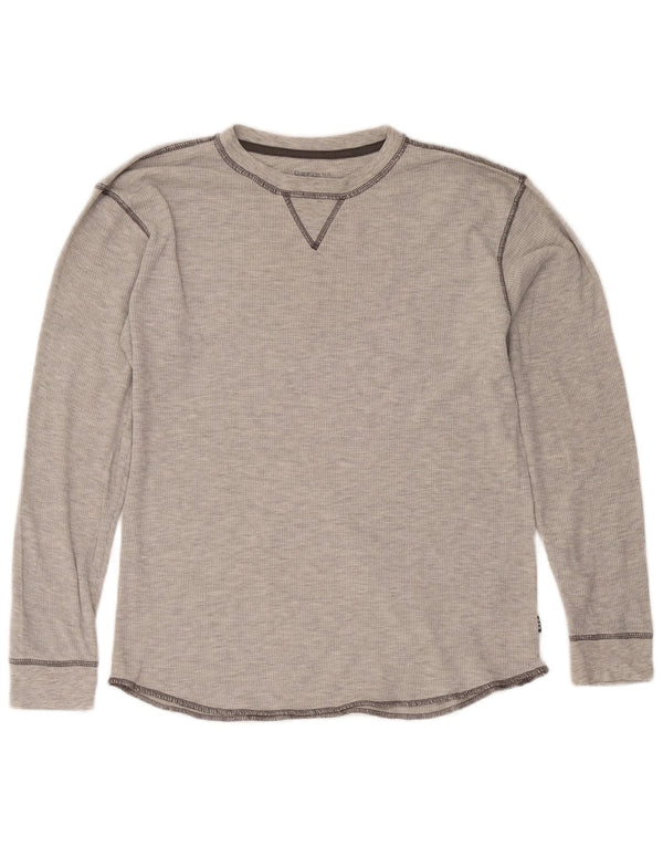 Top chłopięcy Gap z długim rękawem, 12-13 lat, XL, szara, nakrapiana bawełna