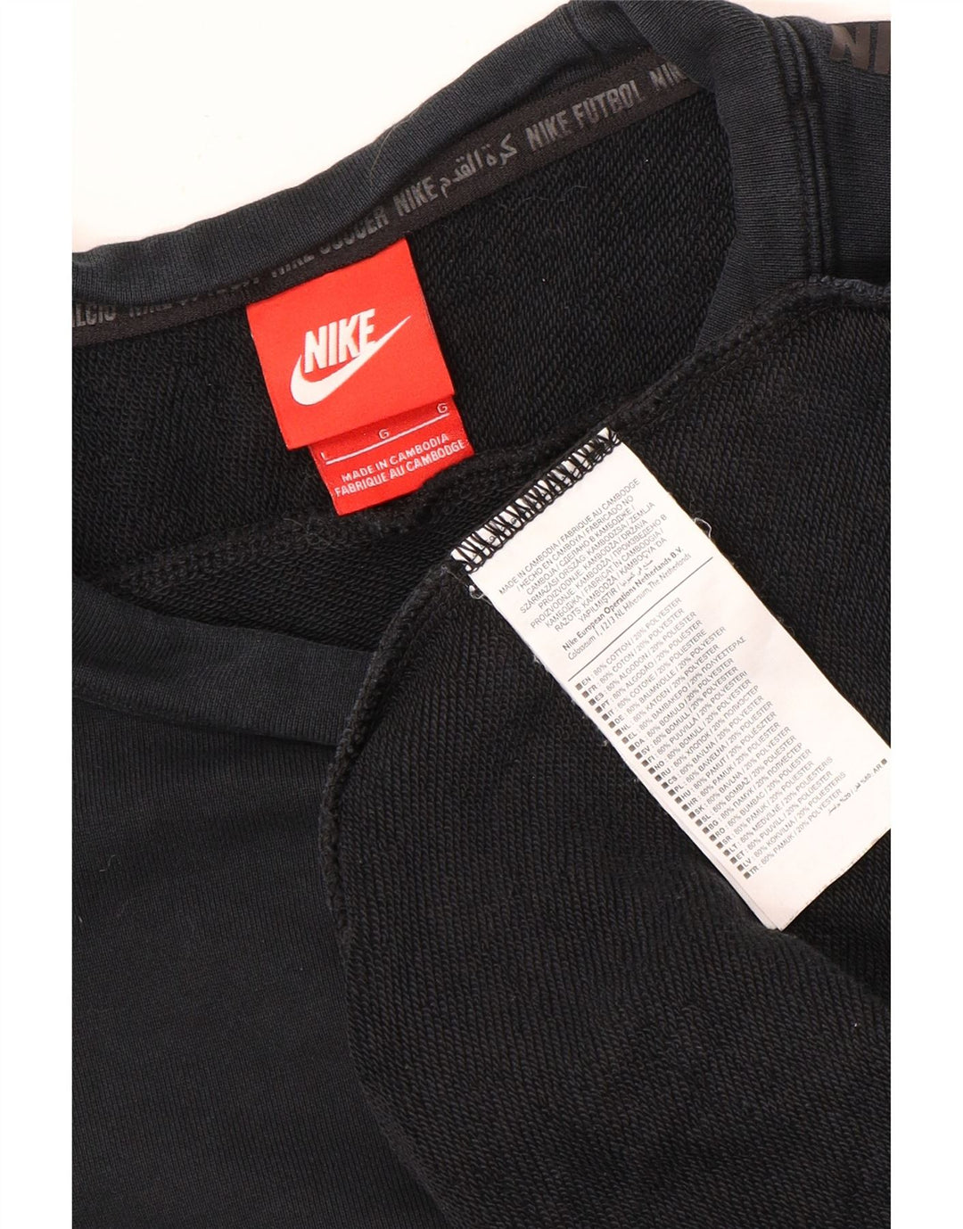 Męski sweter z grafiką Nike, duży, czarny, bawełniany