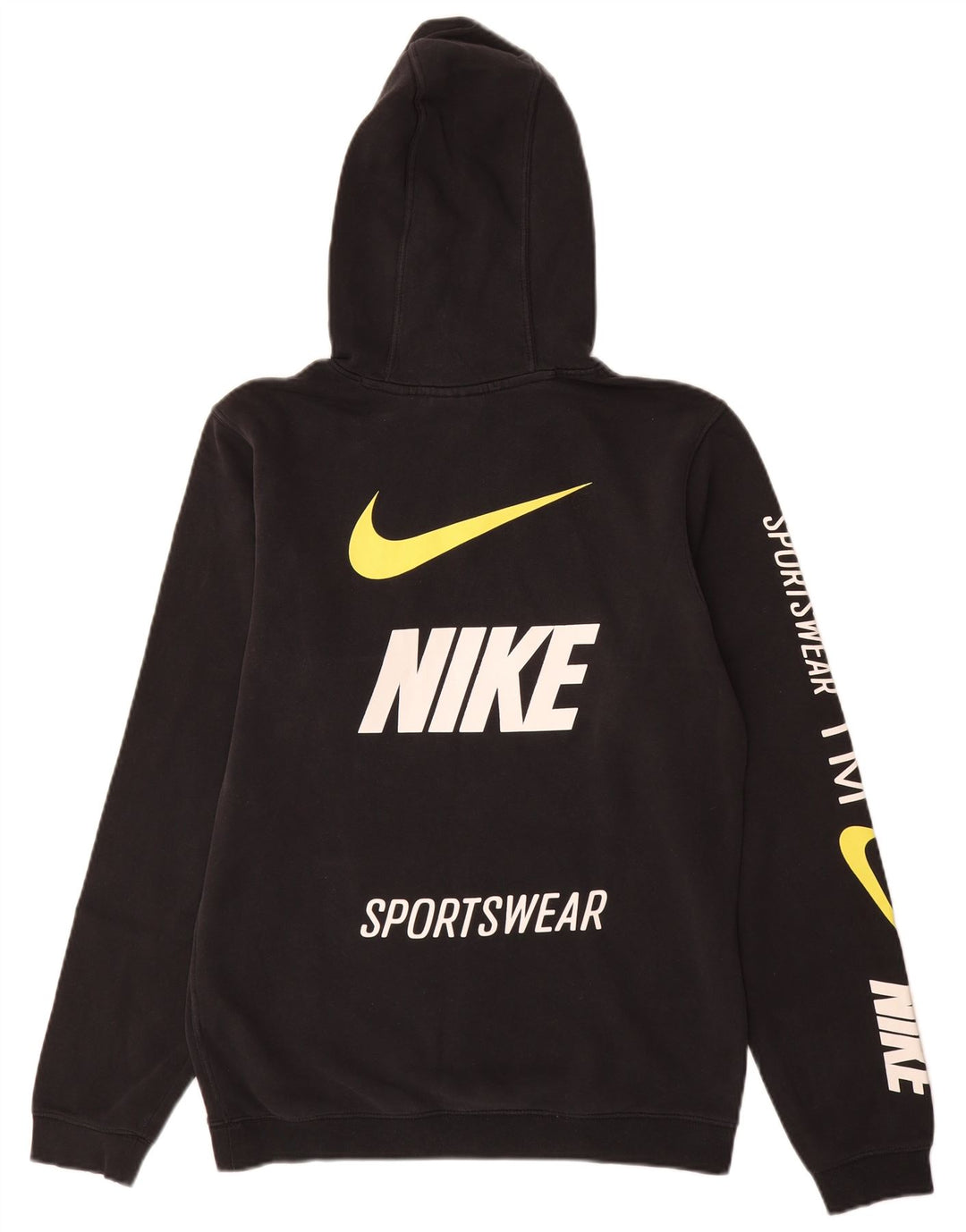Męski sweter z kapturem Nike z grafiką, mały, czarny, bawełniany