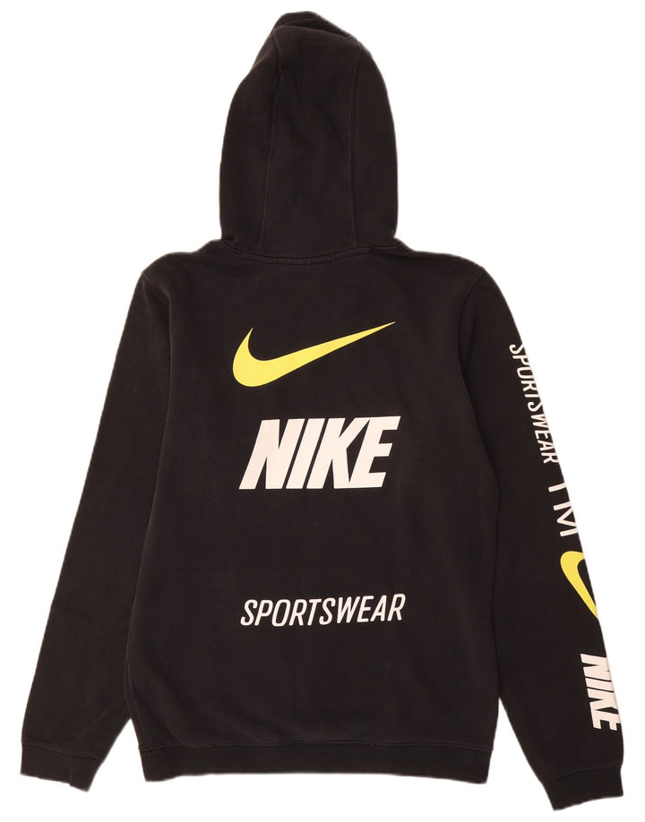 Męski sweter z kapturem Nike z grafiką, mały, czarny, bawełniany