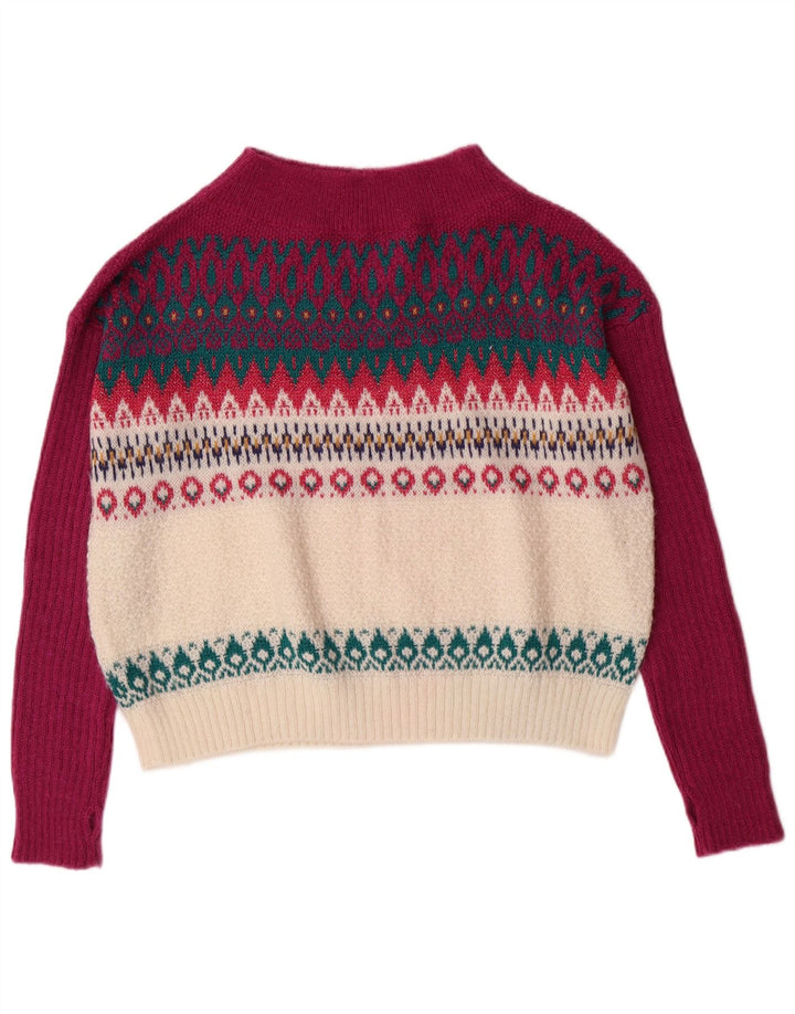 Damski sweter z golfem Benetton UK 14, średni burgund, akryl