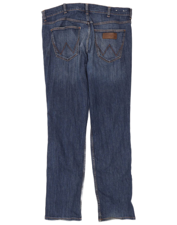 Wrangler Męskie Greensboro Straight Jeans W34 L34 Niebieskie bawełniane
