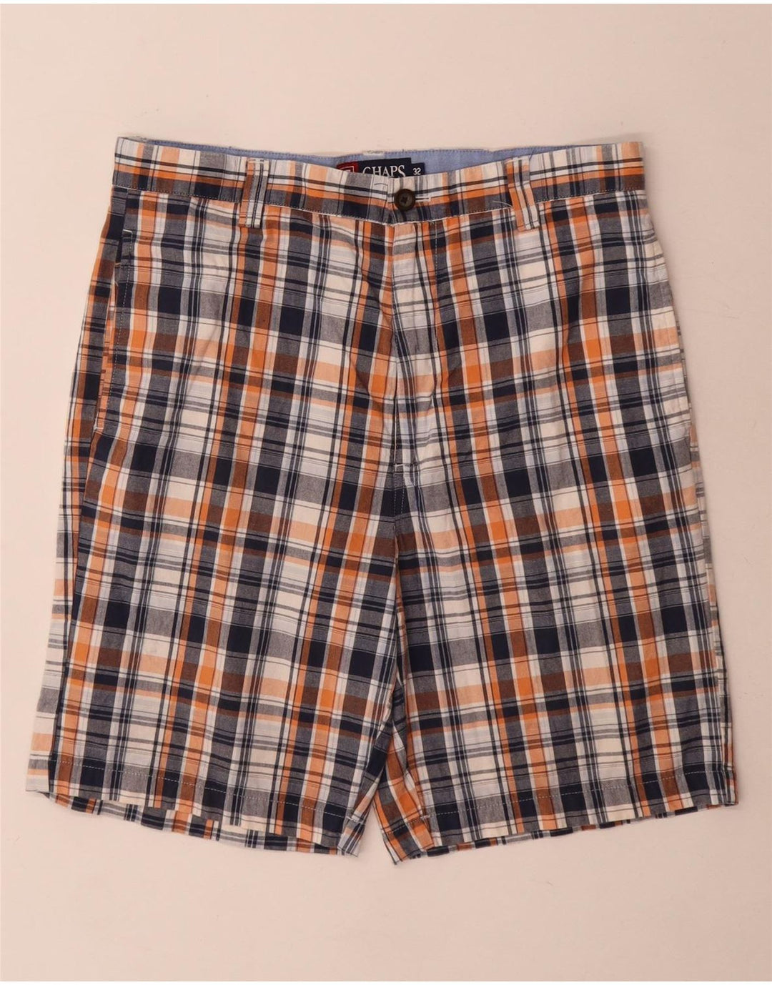 Męskie spodenki Chino Chaps W32 w średnią granatową kratkę