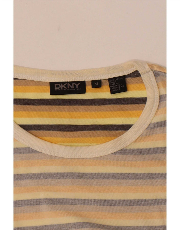 T-shirt męski Dkny Top, bawełniany w średnie beżowe paski