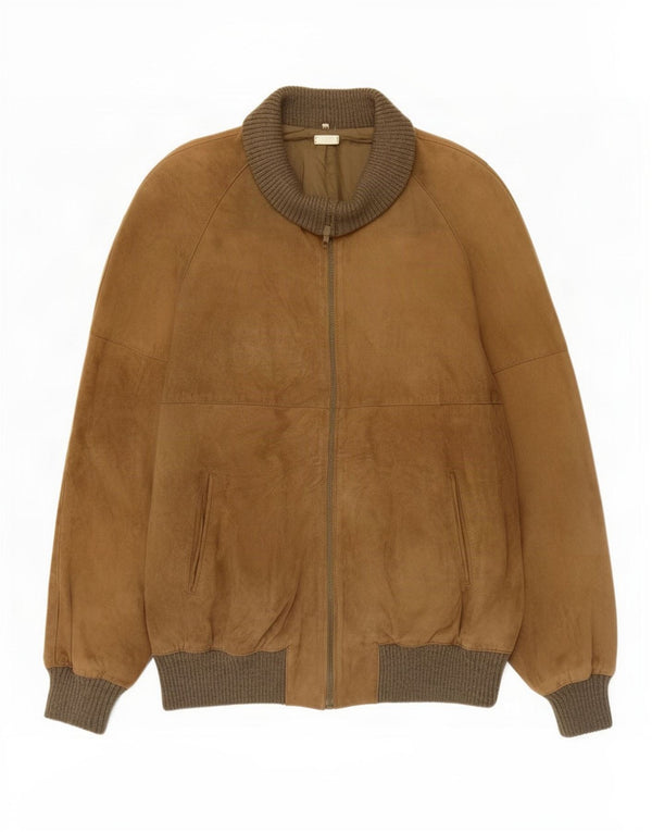 Vintage męska kurtka bomber zamszowa UK 38 średni beż