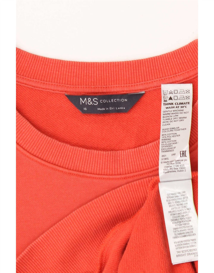 Damska bluza dresowa Marks & Spencer UK 16, duża, czerwona, bawełniana