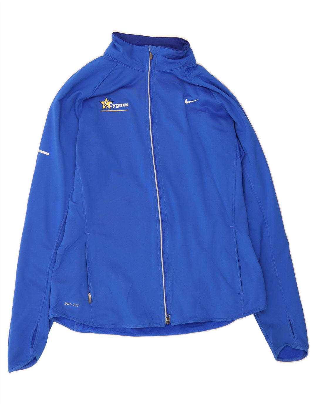 NIKE Womens Dri Fit Tracksuit Top Jacket UK 16 Large Blue Polyester Vintage Nike and Second-Hand Nike from Messina Hembry 