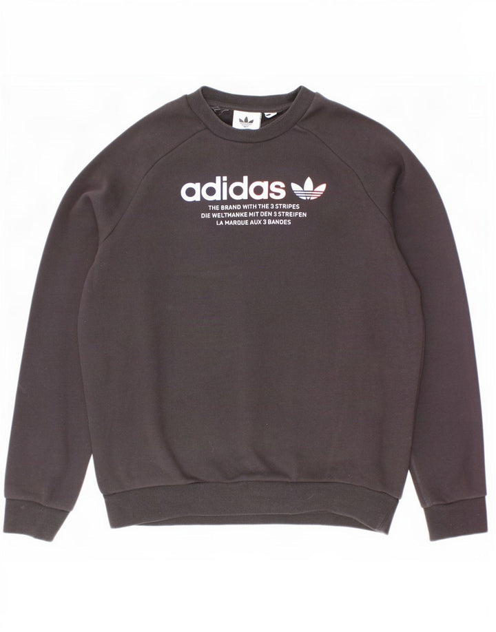 Bluza chłopięca Adidas z grafiką, 9-10 lat, czarna bawełna