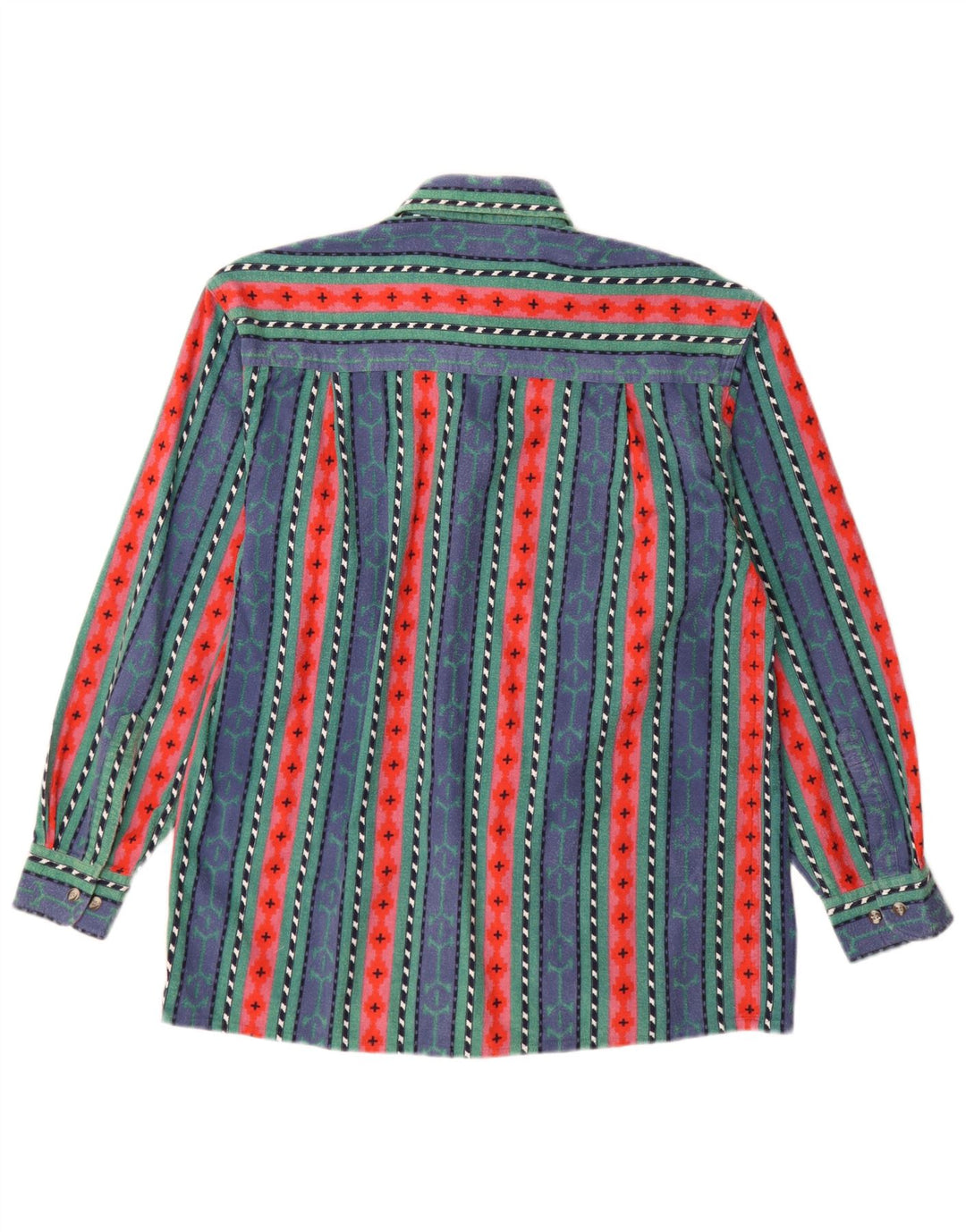 Męska koszula flanelowa VINTAGE rozmiar 38, bawełniana w średnie niebieskie paski