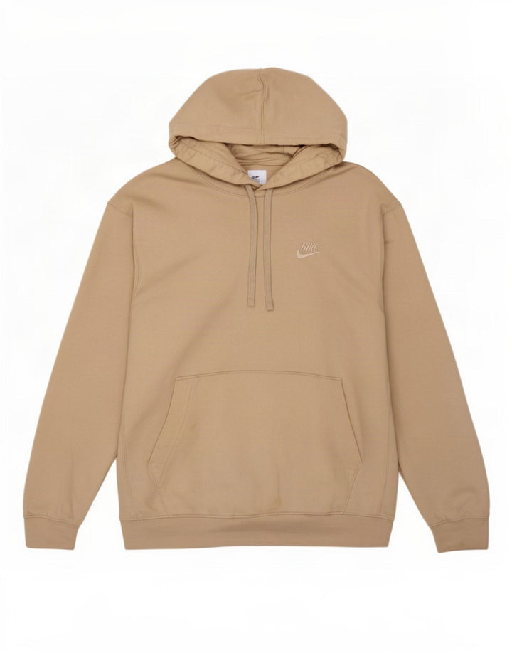 Męski sweter z kapturem Nike, mały, beżowy, bawełniany