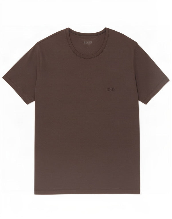 T-shirt męski Hugo Boss, duży, brązowy, bawełniany