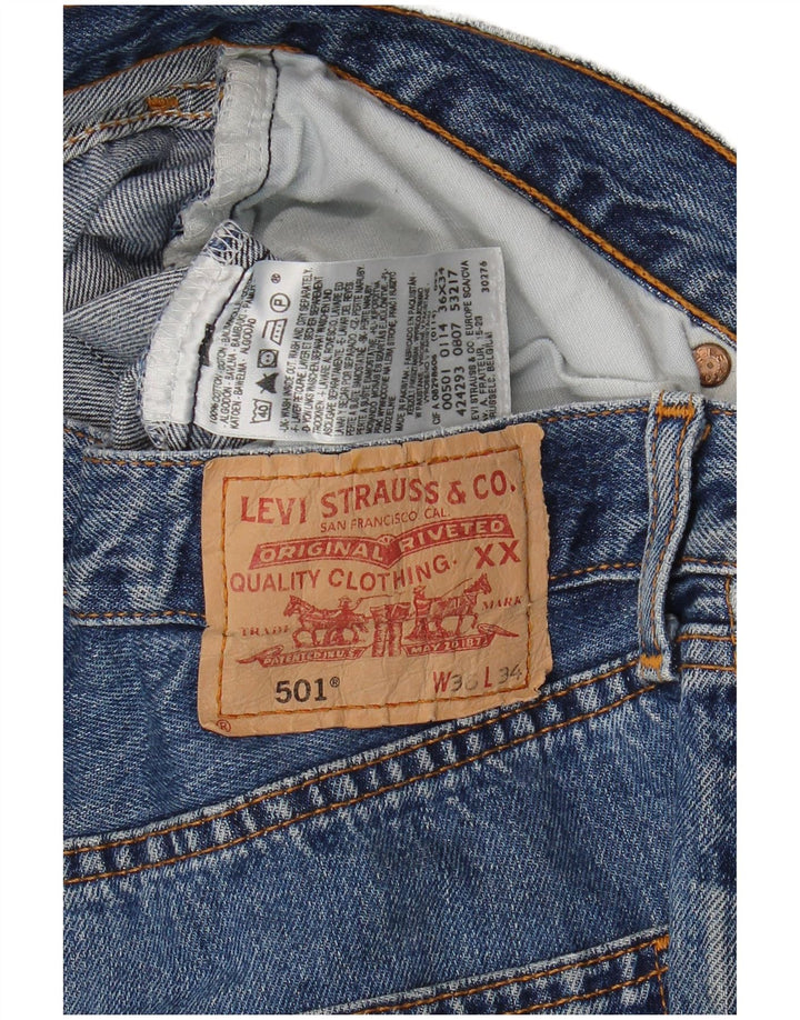 Męskie jeansy Levi's 501 Straight W36 L28 Niebieskie bawełniane