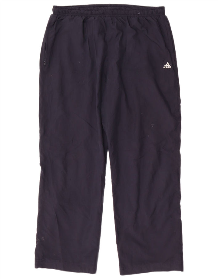 Męskie spodnie dresowe Adidas, duże, granatowe, poliestrowe