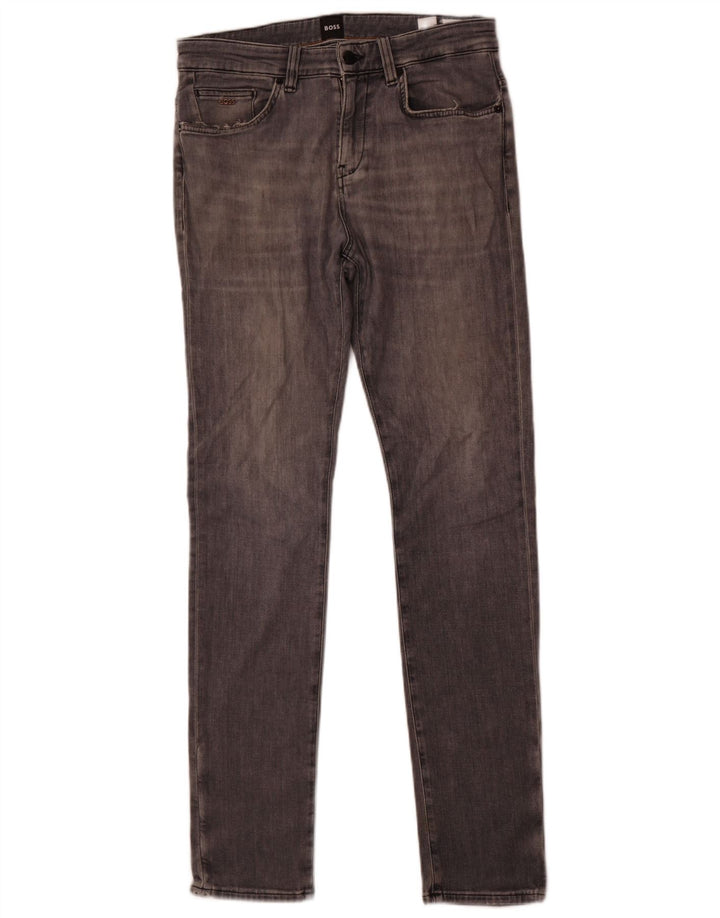Męskie jeansy slim Hugo Boss, średnioszare, bawełniane