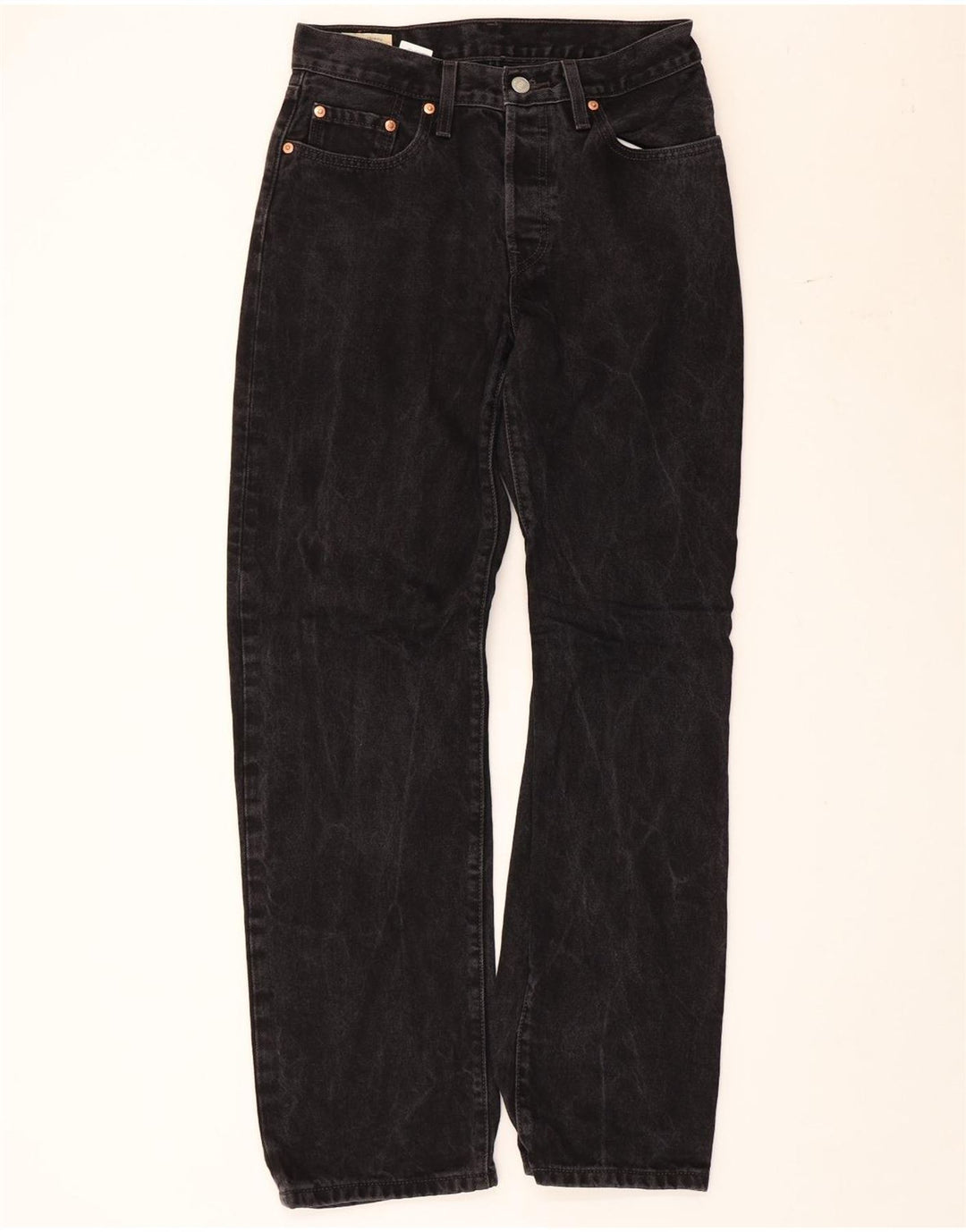 Damskie jeansy Levi's 501 Straight W26 L32 Czarne bawełniane