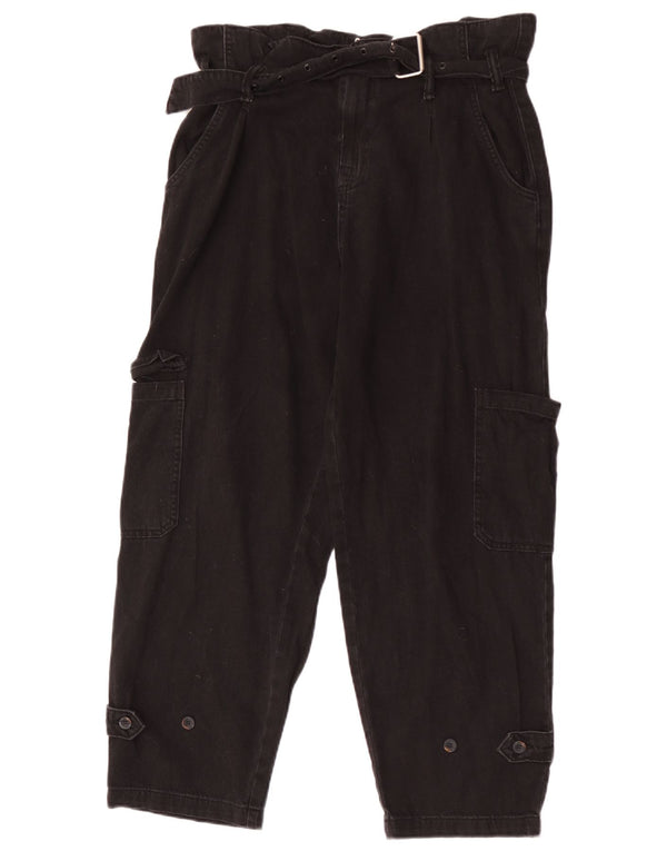Damskie jeansy All Saints Cargo Tapered UK 12 Medium W32 L27 Czarna bawełna