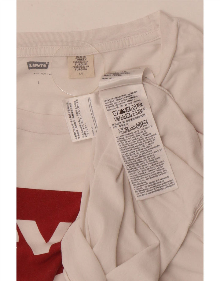 Męski T-shirt z grafiką Levi's, duży, biały, bawełniany