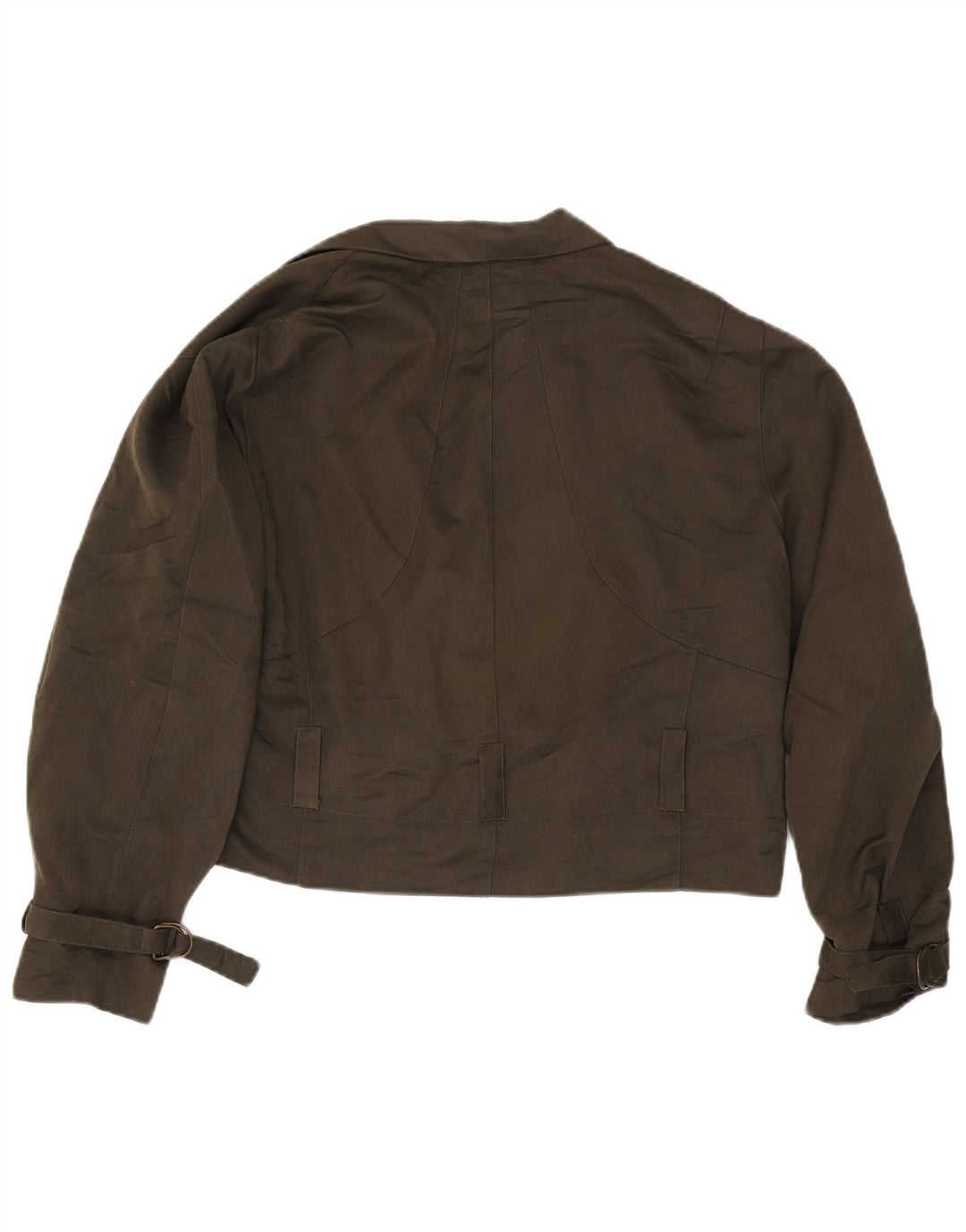 Dwurzędowa kurtka damska w stylu vintage, UK 18 XL, wiskoza khaki