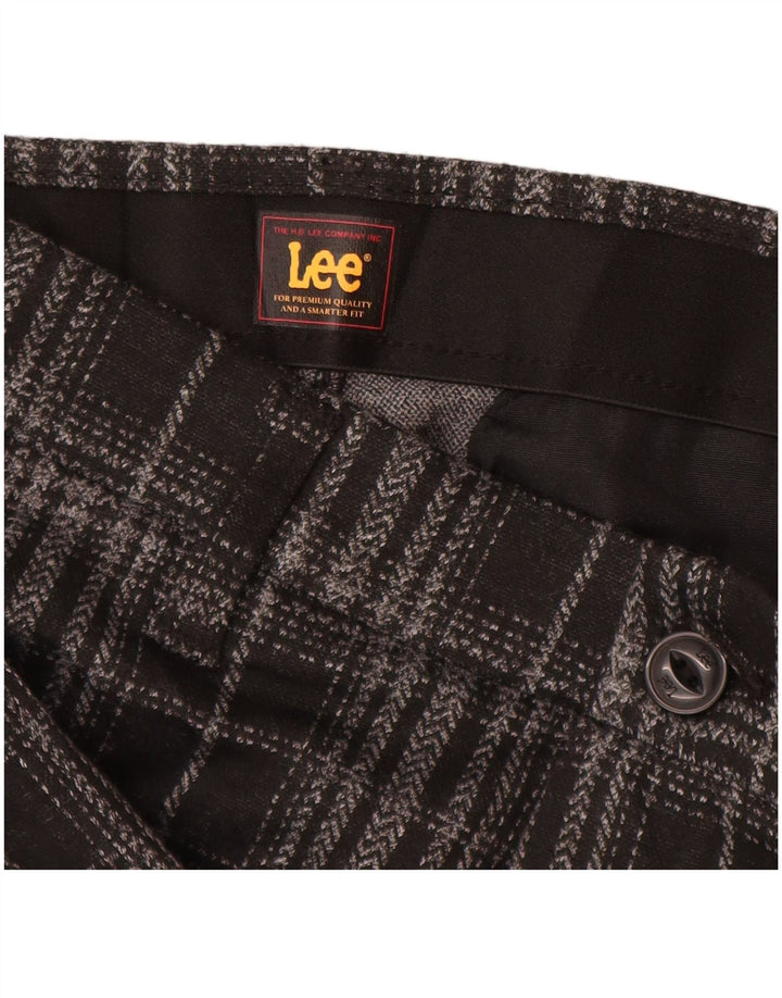 Damskie spodnie Chino Lee US 10 Large W30 L30, poliester w czarną kratkę