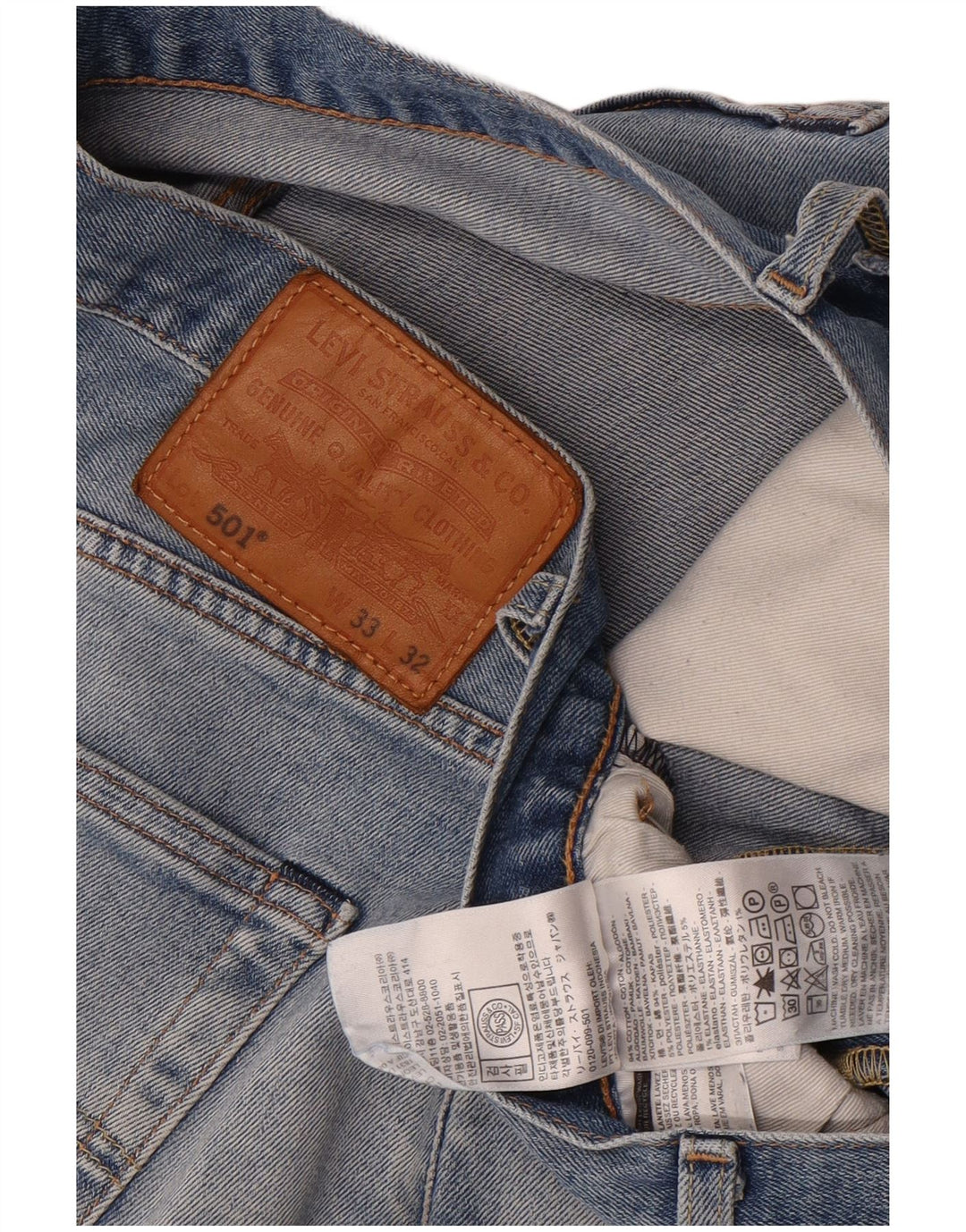 Męskie jeansy Levi's 501 Straight W33 L32 Niebieskie bawełniane