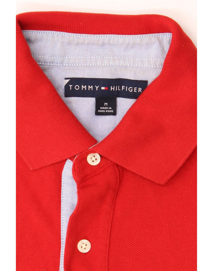 TOMMY HILFIGER Mens Polo Shirt Medium Red Cotton Vintage Tommy Hilfiger and Second-Hand Tommy Hilfiger from Messina Hembry 