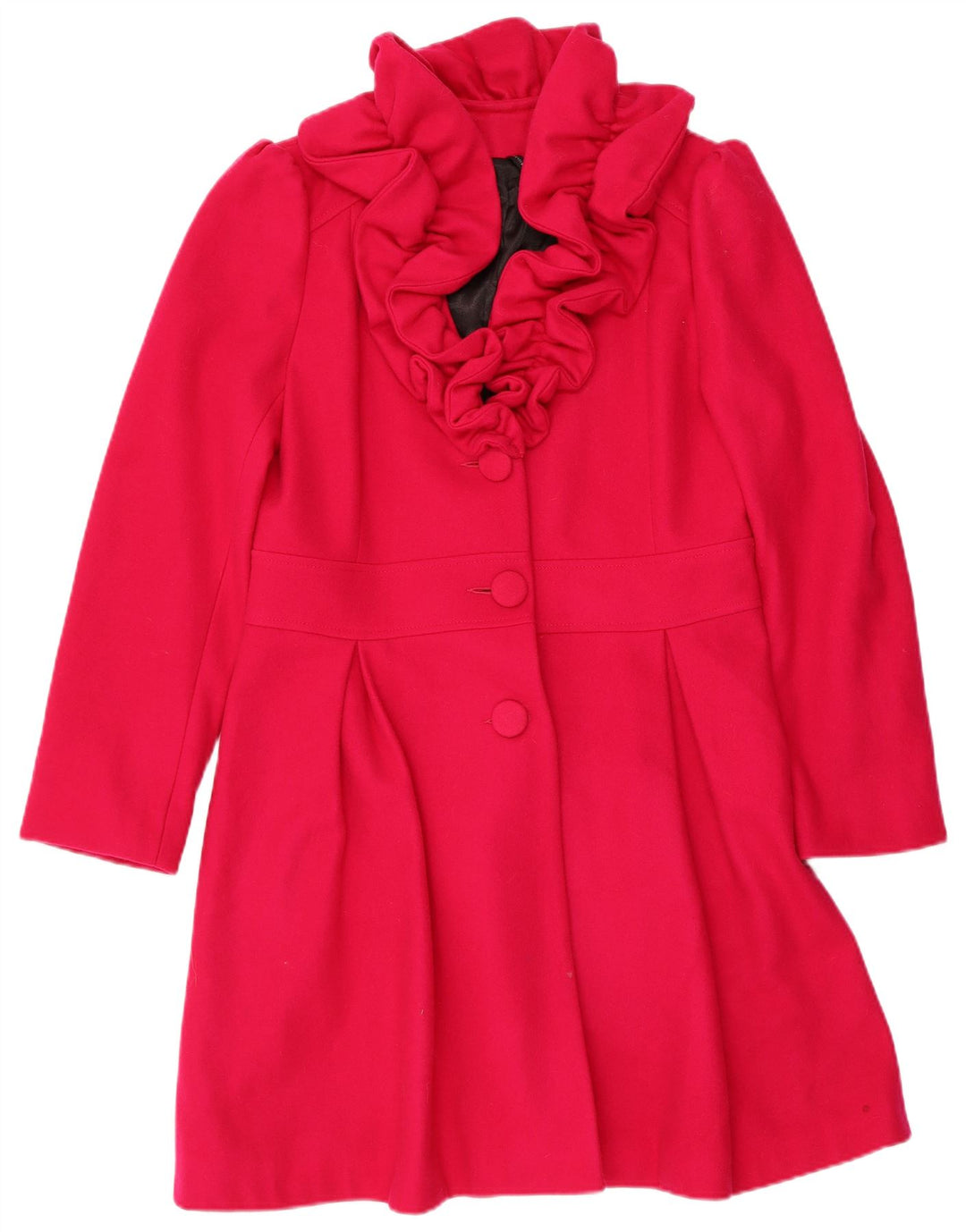 NAF NAF Womens Overcoat IT 40 Small Red Wool
