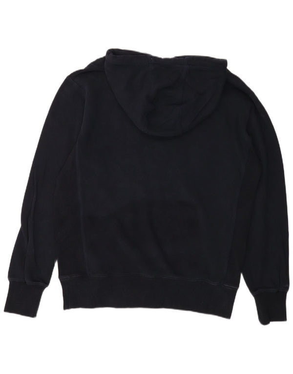 SUPERDRY Mens Hoodie Jumper Large Navy Blue Cotton