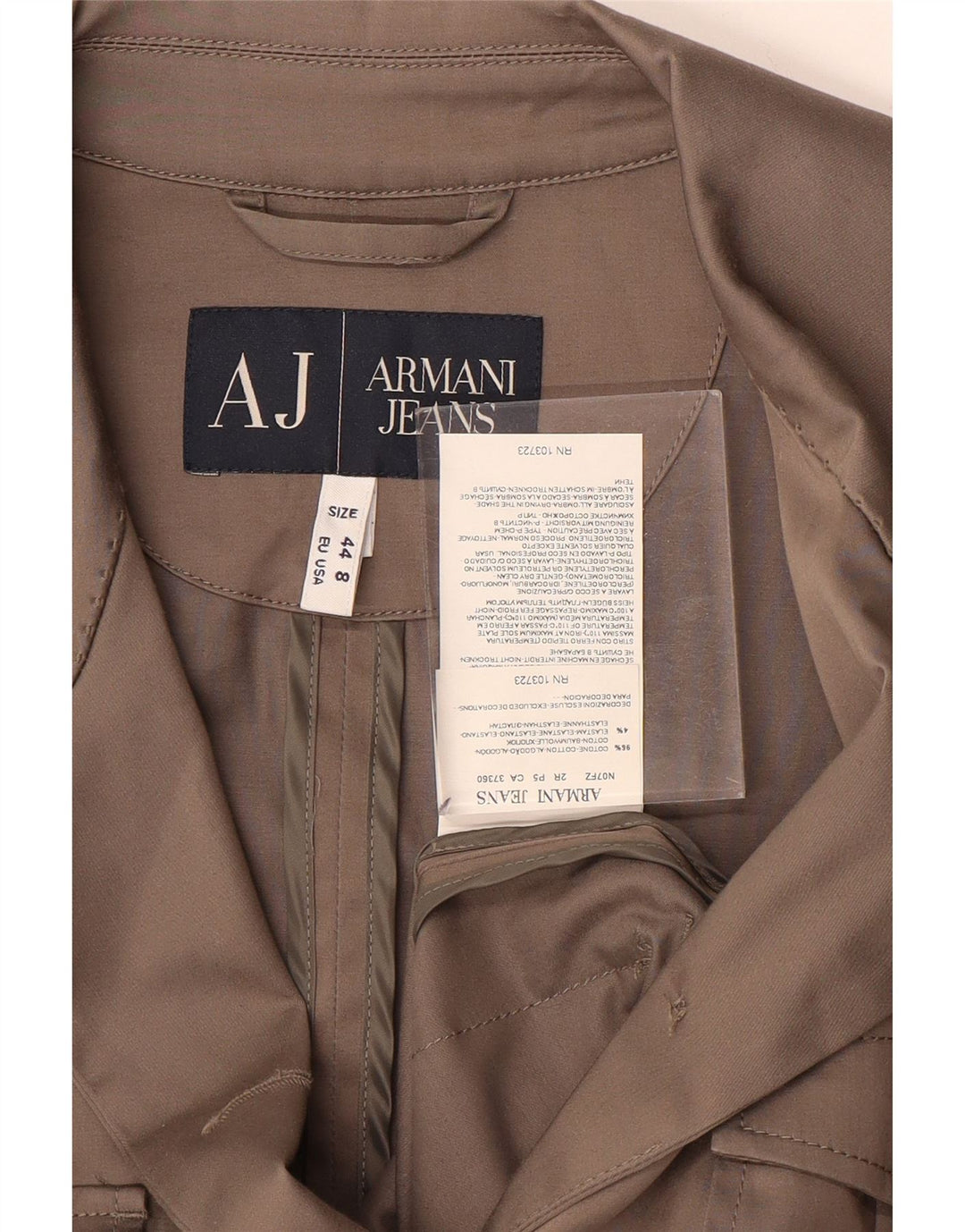 Armani Jeans Damska marynarka zapinana na 3 guziki EU 44 XL, brązowa bawełna