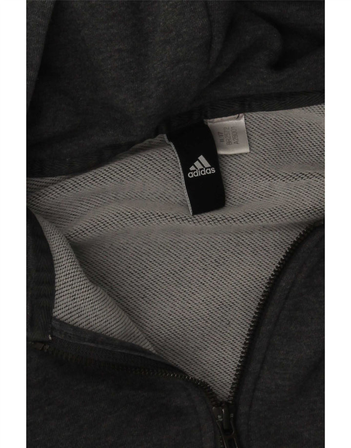 Męski sweter z kapturem i zamkiem błyskawicznym Adidas, mały, szary