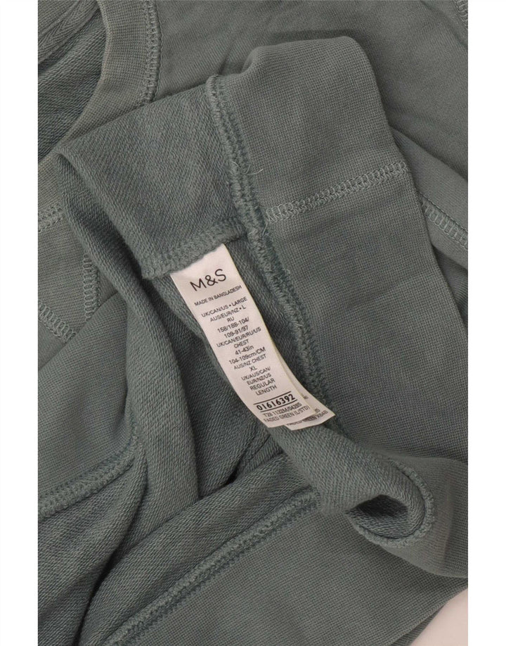 Marks & Spencer Męski sweter, duży, zielony, bawełniany