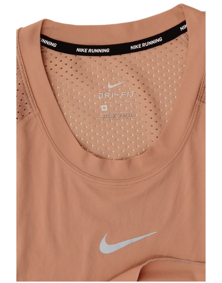 NIKE Womens Running T-Shirt Top UK 14 Medium Beige