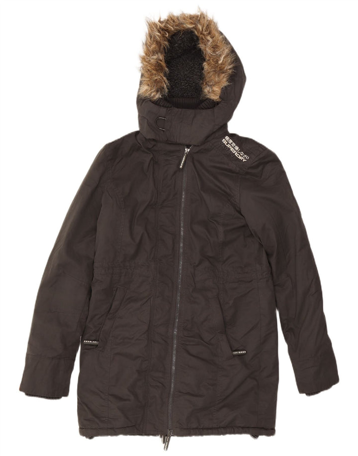 Męska kurtka parka z kapturem Superdry, UK 38, średnioszary poliester