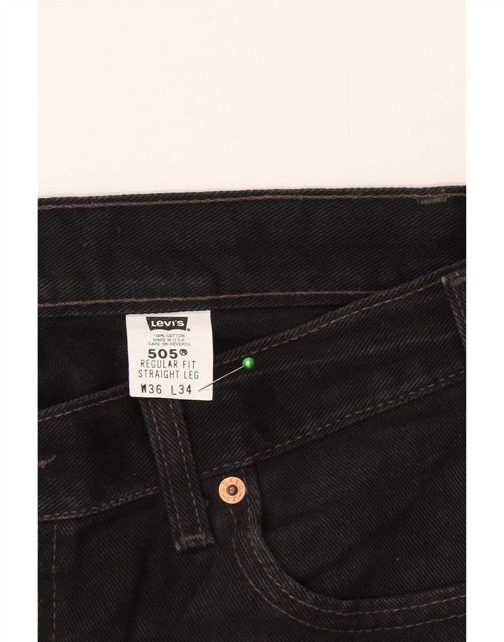 Męskie jeansy Levi's 505 o regularnym kroju W36 L34 Szara bawełna