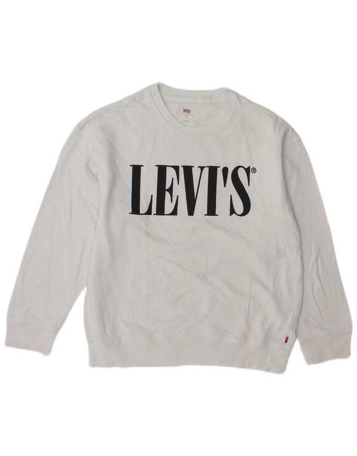 Męska bluza Levi's o swobodnym kroju z grafiką, mała, biała, bawełniana