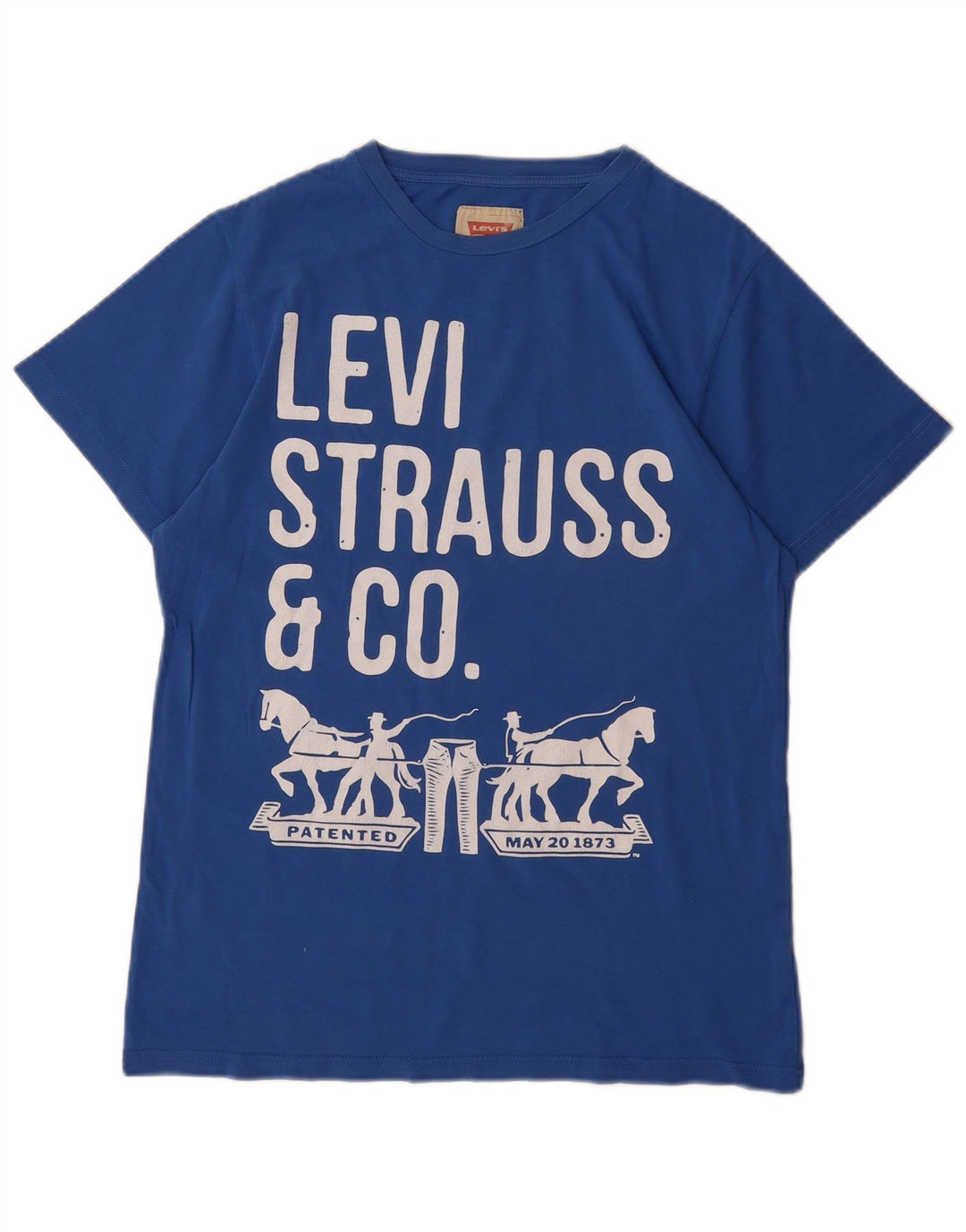 Chłopięcy T-shirt z grafiką LEVI'S, 15-16 lat, niebieska bawełna