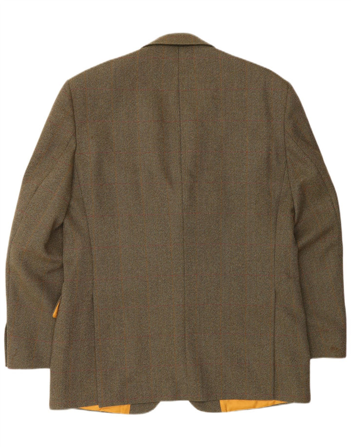 Męska marynarka zapinana na 2 guziki Magee UK 42 XL, wełniana brązowa kratka