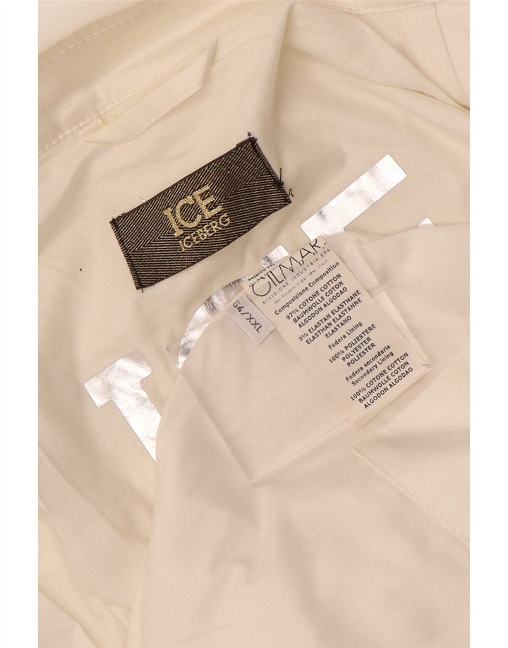 Męska kurtka bomberka ICEBERG UK 44 2XL Biała bawełna