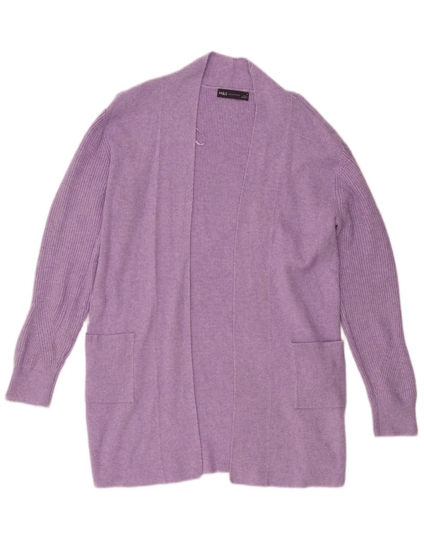Marks & Spencer Damski sweter rozpinany o długim kroju, UK 10, mały fiolet