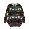 Sweter damski w stylu vintage, abstrakcyjny wzór, UK 10, mały, wielobarwny