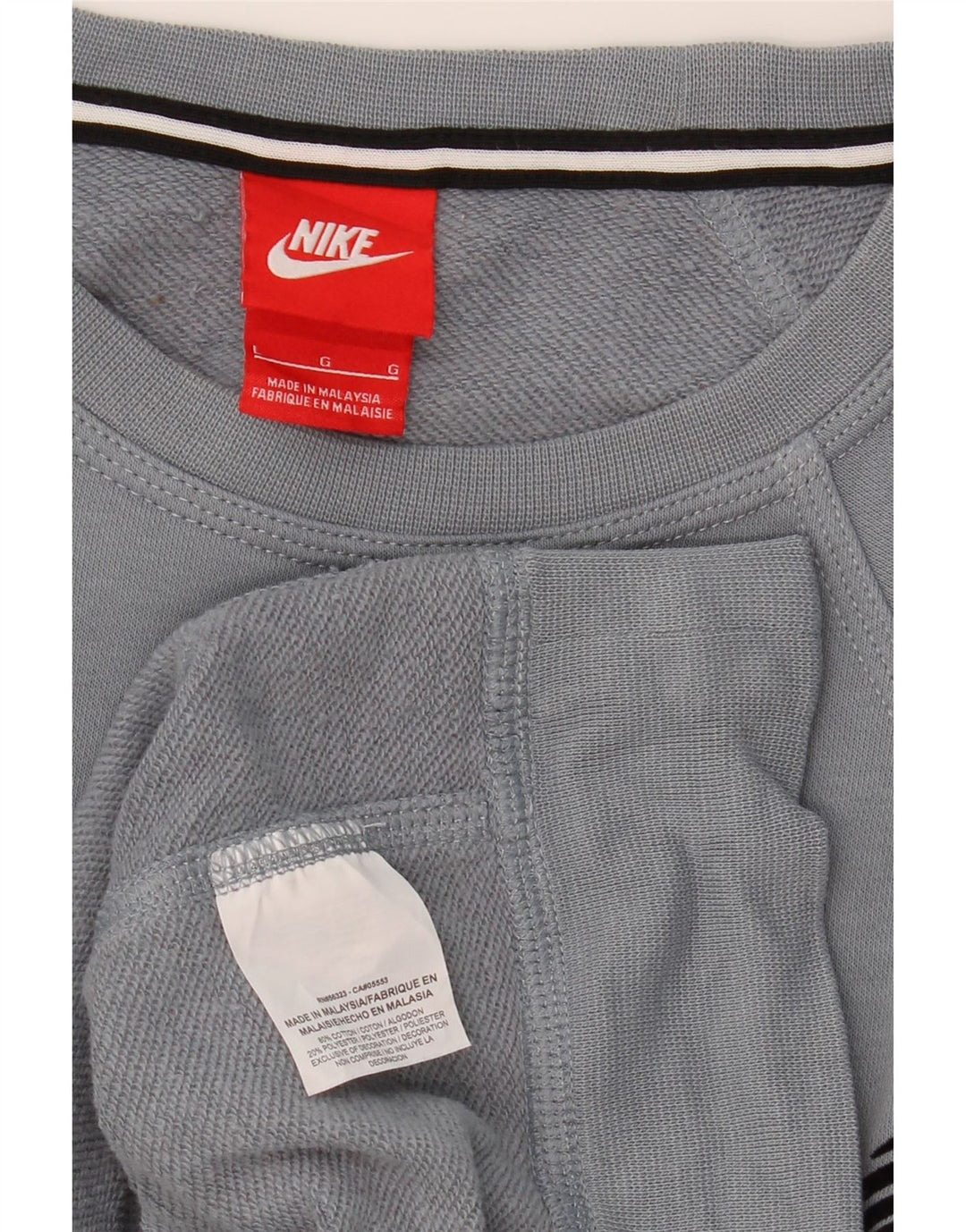 NIKE Womens Graphic Sweatshirt Jumper UK 14 Large Grey Cotton Vintage Nike and Second-Hand Nike from Messina Hembry 
