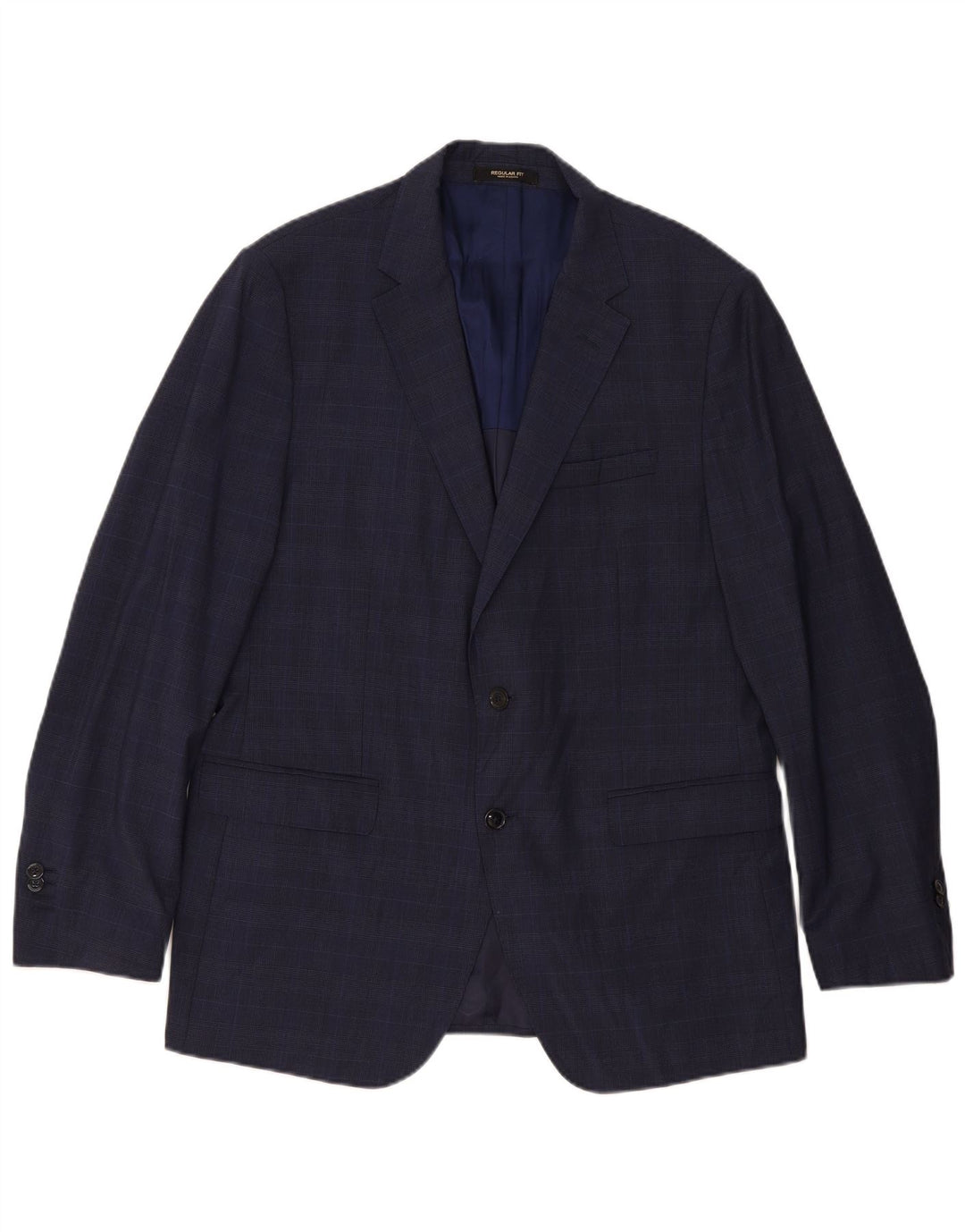 MASSIMO DUTTI Męska marynarka zapinana na 2 guziki EU 56 XL, granatowa pepitka