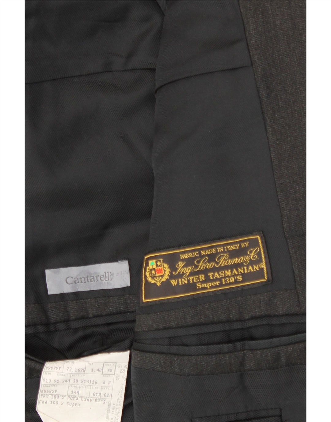 CANTARELLI Męska marynarka Loro Piana zapinana na 2 guziki IT 58 4XL szara